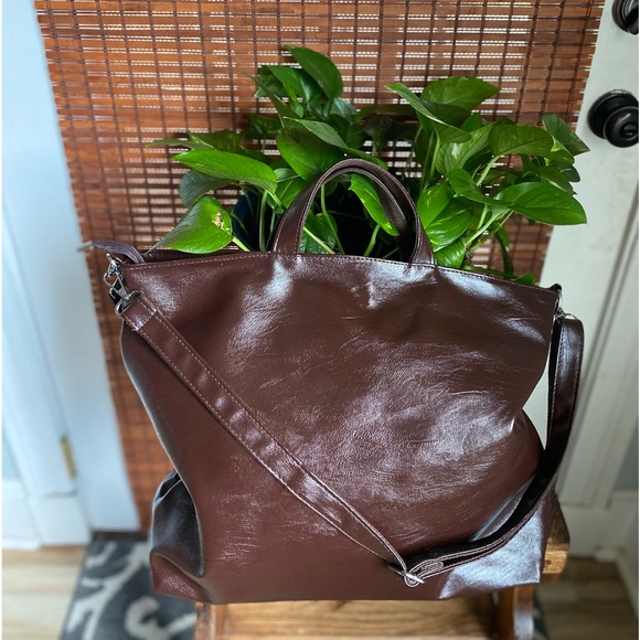 Handbags - Beautiful Leather Chocolate Brown Tote Bag